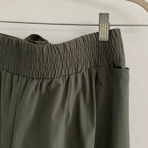 Aday Easy Days Tie Waist Straight Pant Forest Green - Picture 5 of 6